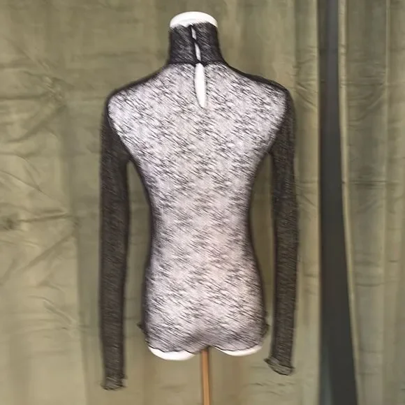Jonathan  Simkhai Hali Black Lace Turtleneck Top, XS - Picture 9 of 11